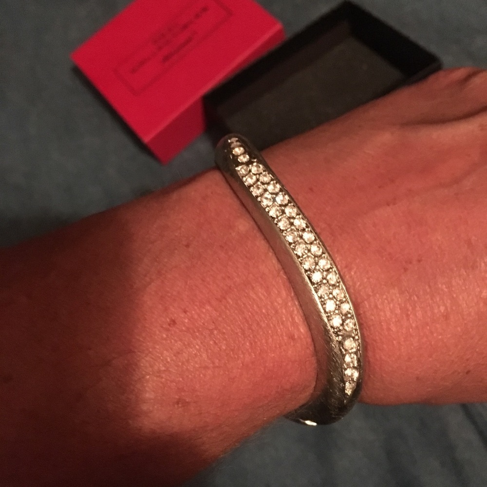 Pave Crystal Curved Hinged Bangle